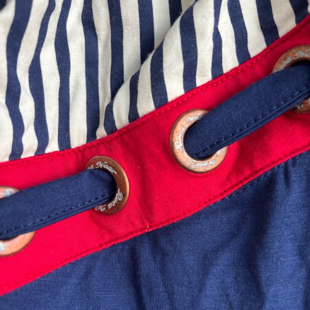 Vintage Rocawear Y2K Nautical Navy and Red Striped Halter Sailor Pin-Up Dress - Picture 6 of 10